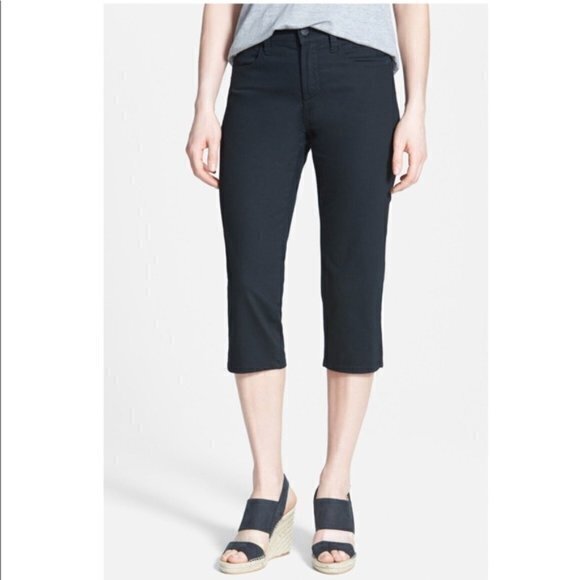 NYDJ Bella Colored Straight Leg Stretch Crop Jean Womens Size‎ 6 BLACK M7… - Picture 1 of 9
